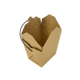 Anti Leakage Food Box 350 Gsm Kraft Paper Material With Black Handle supplier