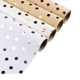 Anti Scratch Dots Wrapping Paper Recyclable Wood Pulp Paper For Flower / Gift Package supplier