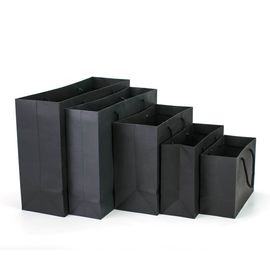 Personalized Printed Cardboard Bags With Handles , Black Paper Carrier Bags supplier