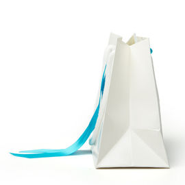 Triangle Shape Cardboard Shopping Bags , Ribbon Corrugated Paper Bags supplier