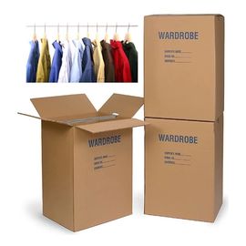 Colored Corrugated Wardrobe Moving Boxes Packaging Corrugated Paper Carton Plus Bars supplier