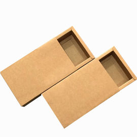 Drawer Style Custom Printed Boxes Durable 350g Brown Kraft Paper Material supplier