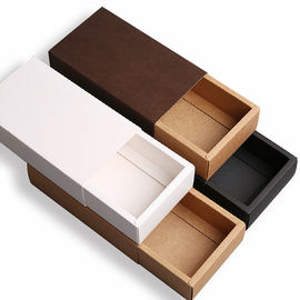 Drawer Style Custom Printed Boxes Durable 350g Brown Kraft Paper Material supplier