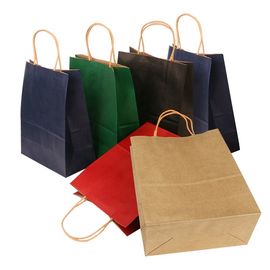 Flat Bottom Personalized Brown Paper Bags With Paper Twisted Cord Handle supplier