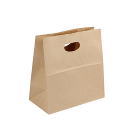 Food Grade Kraft Paper Bags Disposable Custom Printed Strengthen Firmly Handle supplier