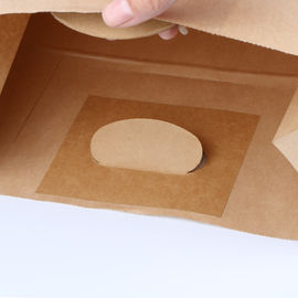 Food Grade Kraft Paper Bags Disposable Custom Printed Strengthen Firmly Handle supplier