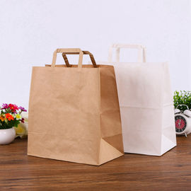 Custom Printed Kraft Paper Bags Environmentally Friendly Flat Hand Rope supplier