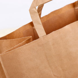 Custom Printed Kraft Paper Bags Environmentally Friendly Flat Hand Rope supplier