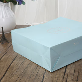 Light Blue / Pink Personalized Paper Gift Bags 150gsm White Kraft Paper Material supplier