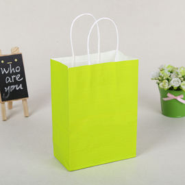 Solid Coloured Kraft Paper Bags Recyclable Environmentally Friendly For Shopping supplier