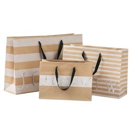 250gsm Brown Paper Shopping Bags , Commercial Paper Bags Clear Crease supplier