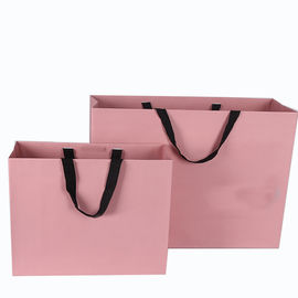 Pink Color Cardboard Bag Laminated Printed Luxury For Shopping / Gift supplier