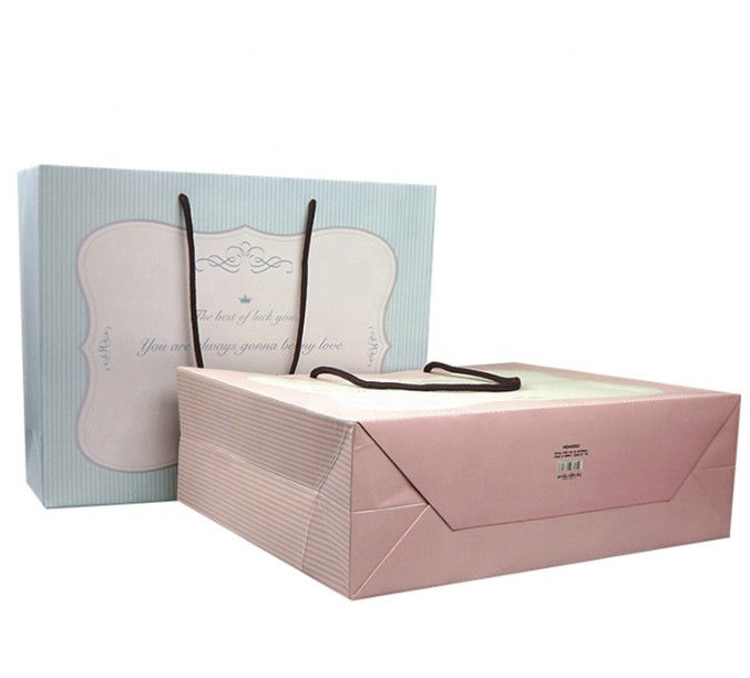 Lovely Custom Printed Paper Bags High Bearing Capacity With Cotton Handle supplier