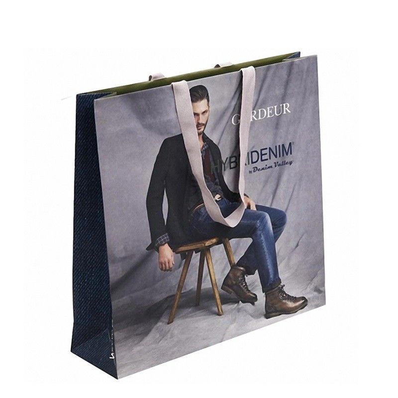Fashionable Paper Bags With Logo Printed Customized Size High Toughness supplier