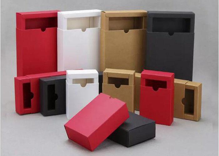 Rectangular Small Kraft Paper Gift Box , 350g Kraft Paper Drawer Box Customized Color supplier