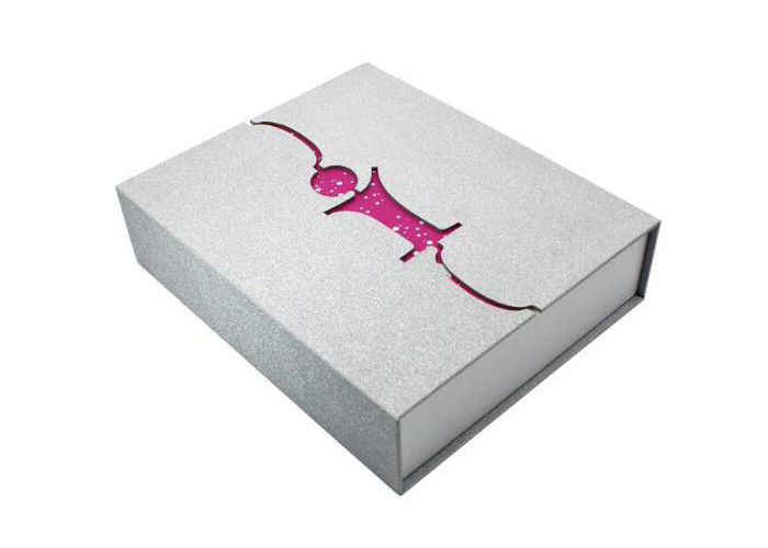 Classy Style Custom Printed Gift Boxes Silver Color Size 22 * 30 * 7CM supplier