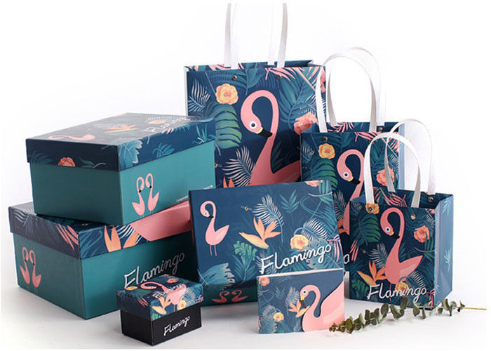 Cartoon Flamingo Custom Printed Gift Boxes For Family / Advertising Promotion supplier