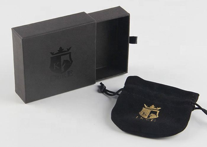 Black Color Luxury Gift Packaging Boxes Reusable Cutsomized Logo For Bracelet supplier