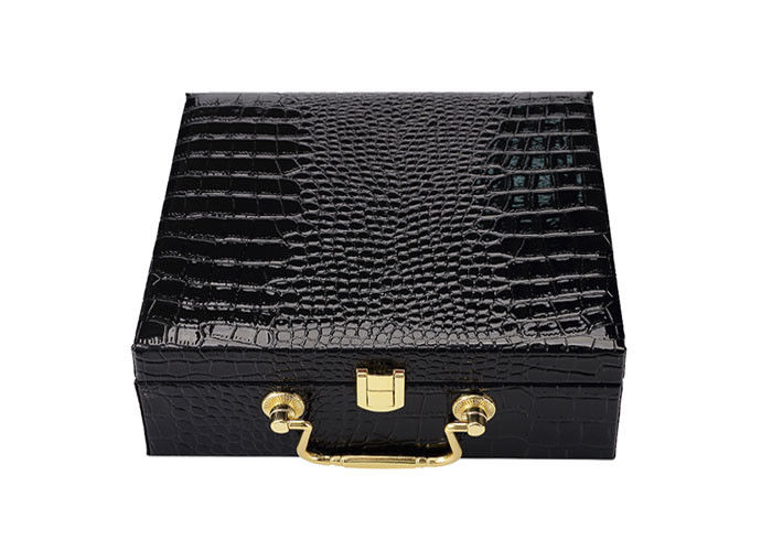 PU Leather Luxury Gift Packaging Boxes Cutsomzied Shape With Portable Handle supplier