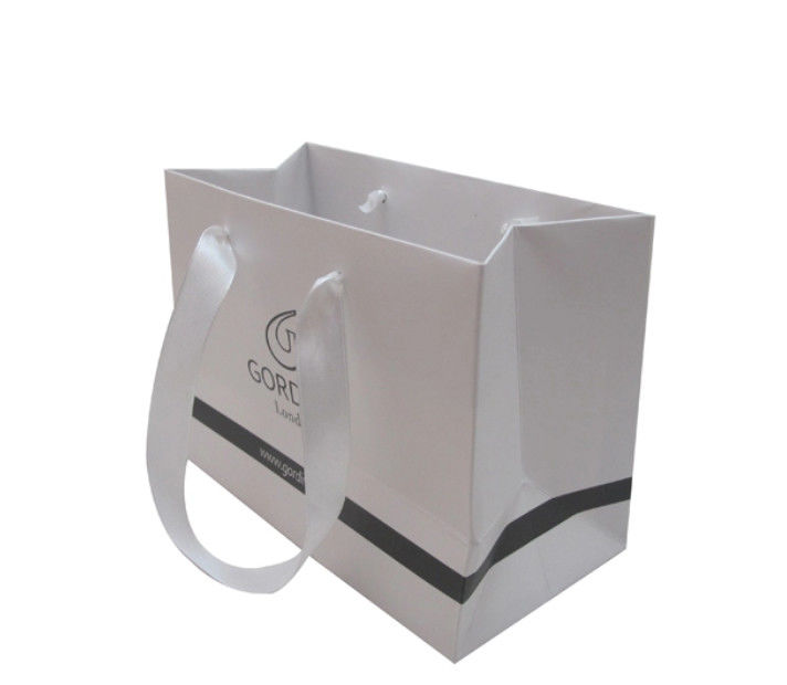 Recyclable Custom Small Paper Bags , White Merchandise Bags Any Size Available supplier
