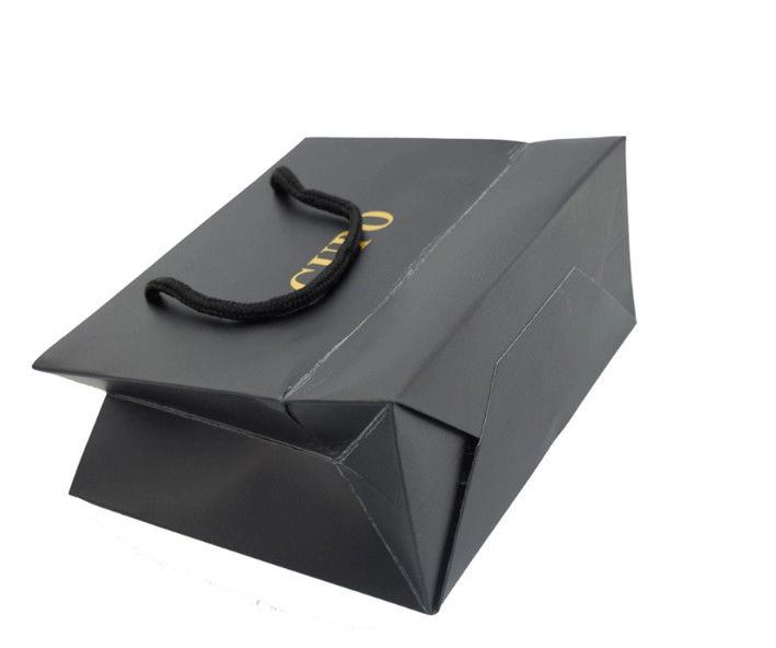 Black Color Personalized Paper Bags , Custom Printed Gift Bags Eco Friendly supplier