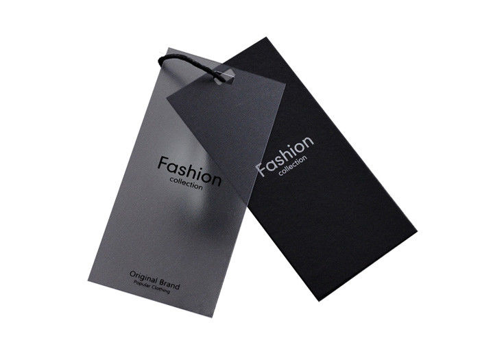 Recyled Black Custom Printed Hang Tags Size 4.8 × 10cm With Frosted PVC Tag supplier