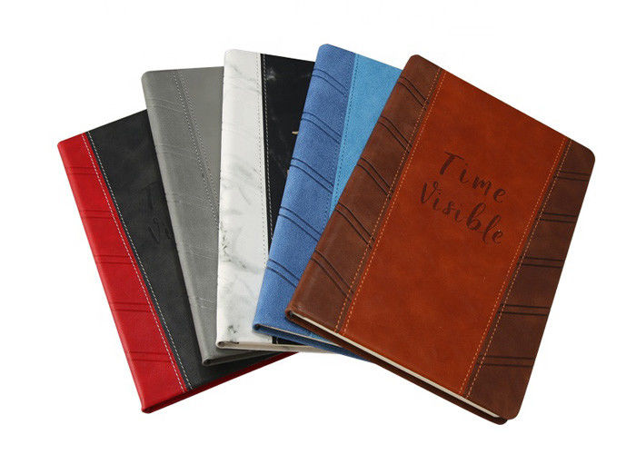 PU Leather Custom Printed Notebooks 120 Sheets Wood - Free Paper Inner Pages supplier
