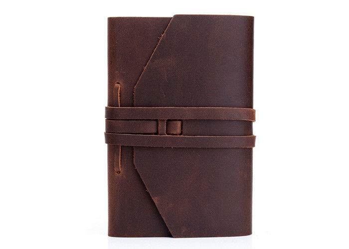 Dark Borwn Color Personalized Leather Bound Journal Refillable Weight 488g supplier