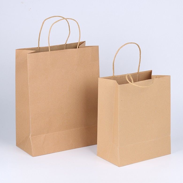 Recyclable Personalised Brown Paper Bags OEM / ODM Available For Packaging supplier