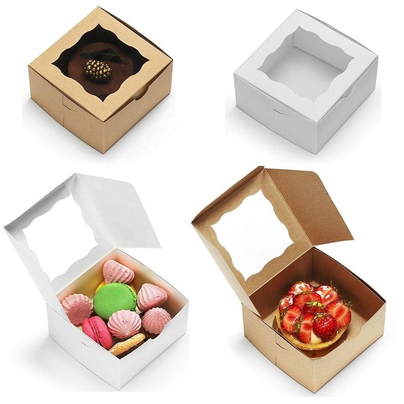 Bakery Cake Take Away Box , Food Packaging Boxes With Clear Viewing Window supplier