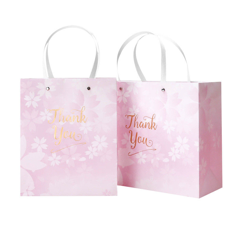 Beautiful Custom Printed Gift Bags Smooth Customized Logo With Flat Handle supplier
